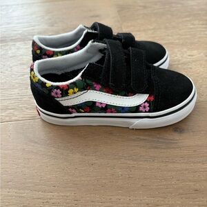 Vans Kids Black with Floral Print Sneakers